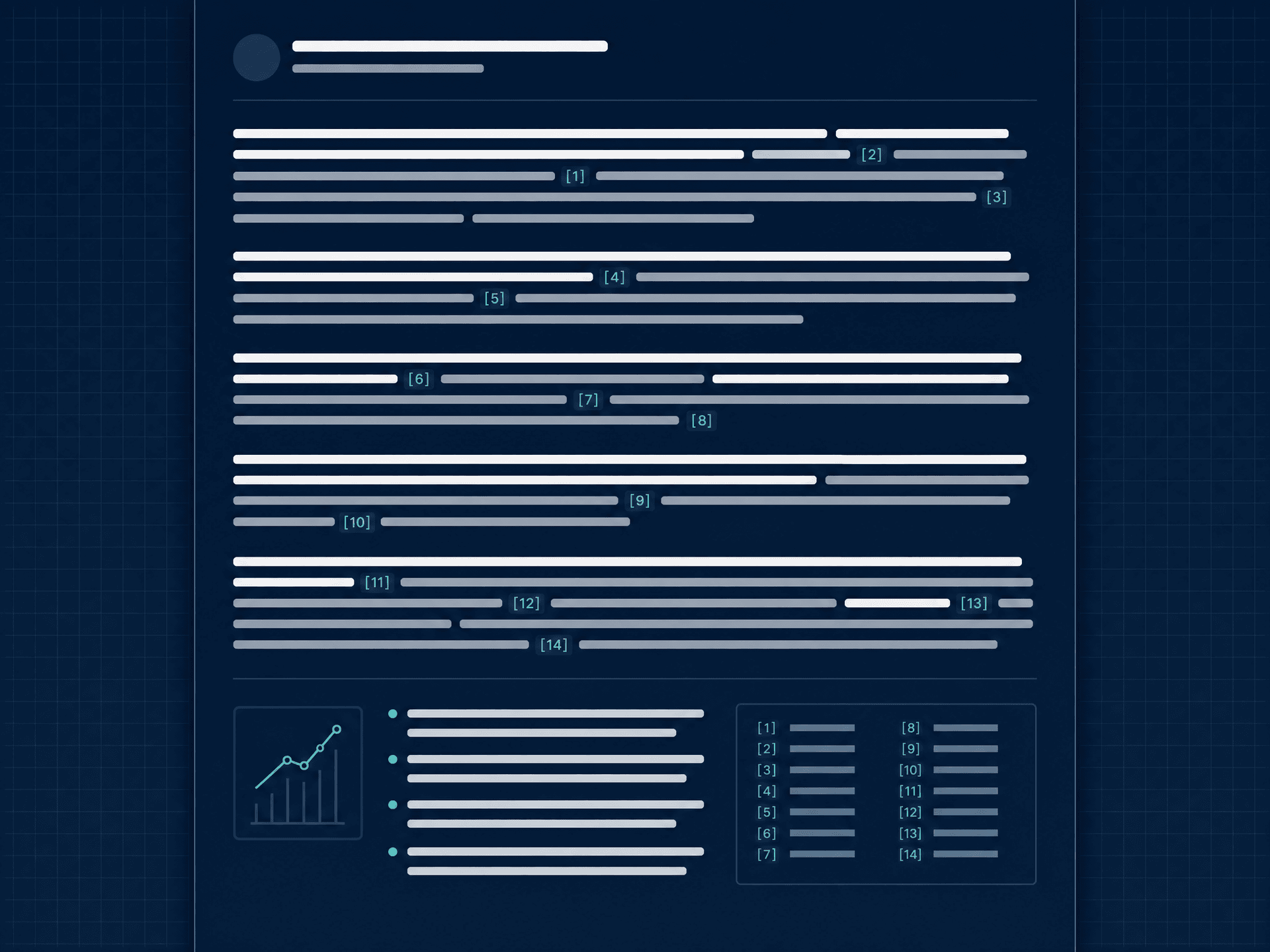 Synthesised research summary with inline source citation tags